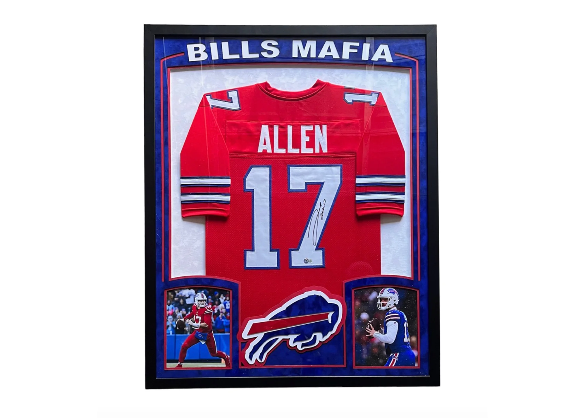 Josh Allen Signed Red 34x42 Framed Football Jersey Beckett