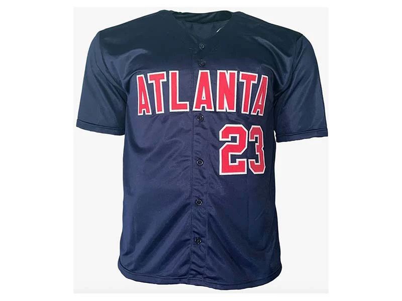 David Justice Autographed Signed Atlanta Blue Baseball Jersey (JSA)