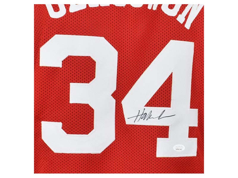 Hakeem Olajuwon Signed Custom Houston Basketball Jersey Red (JSA)