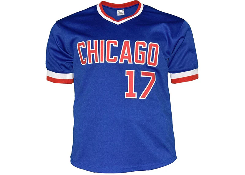 Mark Grace Signed Custom Chicago Blue Baseball Jersey JSA