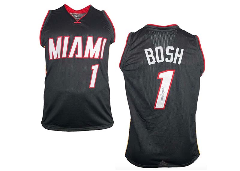 Chris Bosh Autographed Custom Black Miami Basketball Jersey JSA