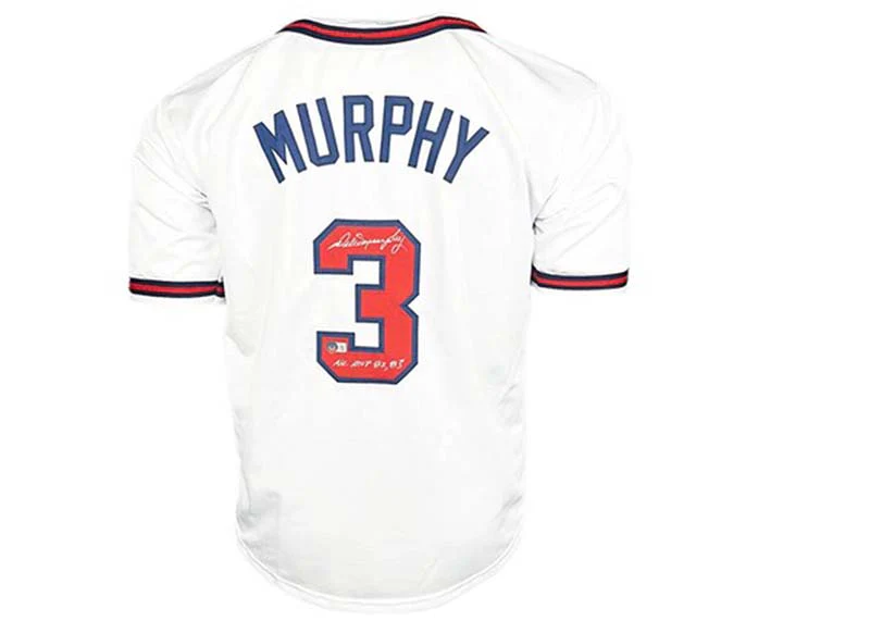 Dale Murphy Signed NL MVP 82,83 Inscription Atlanta White Modern Baseball Jersey (Beckett)