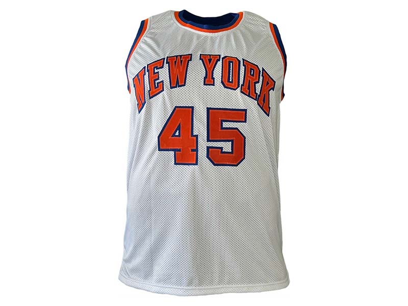 Jericho Sims Signed New York White Basketball Pro Style Jersey (JSA)