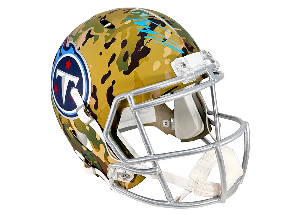 Tony Pollard Signed Tennessee Titans Camo Full Size Helmet Beckett