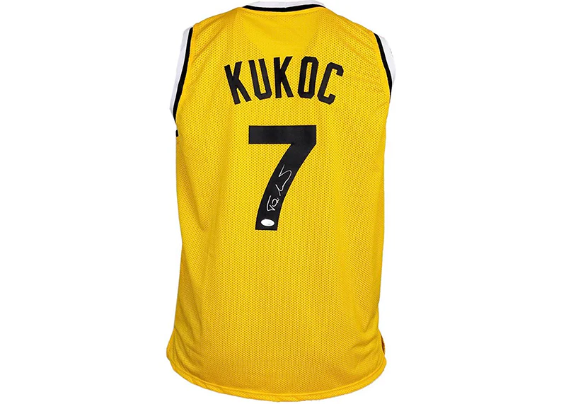 Toni Kukoc Signed Custom Yellow Basketball Jersey JSA