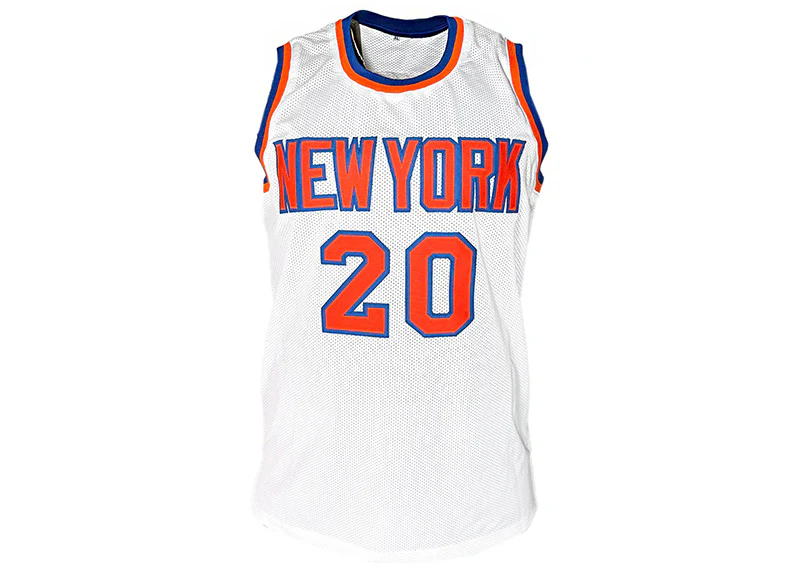 Alan Houston Signed New York White Custom Basketball Jersey Beckett