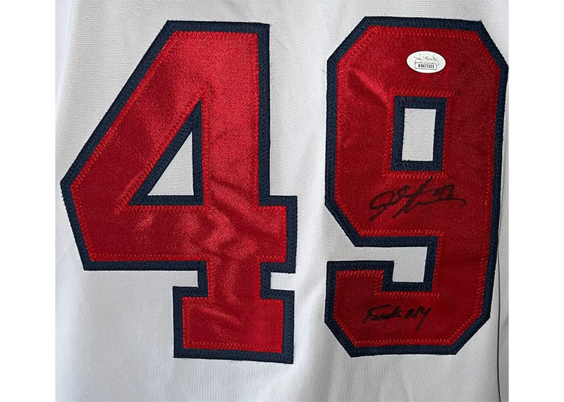 John Rocker Signed Atlanta White Custom Baseball Jersey JSA F NY Inscription