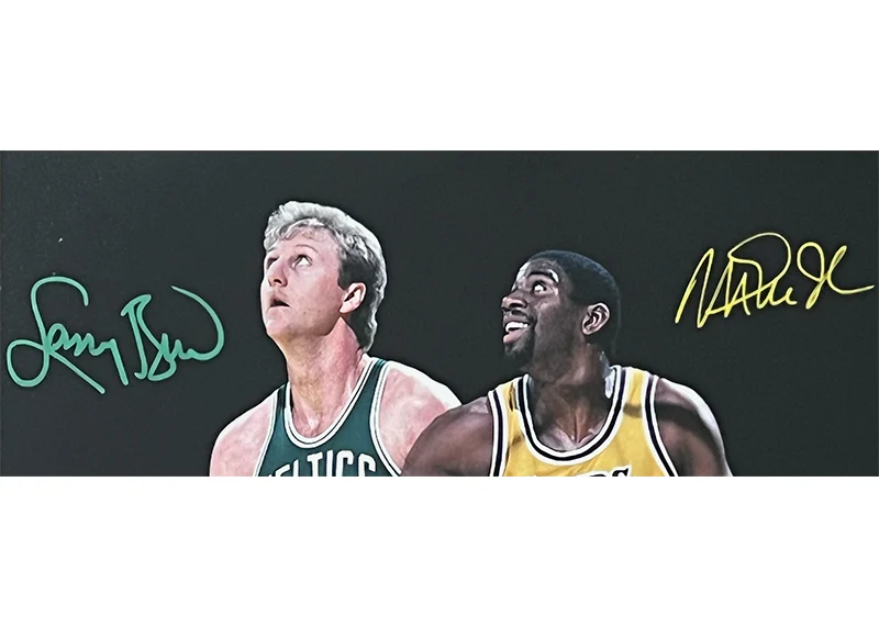 Larry Bird & Magic Johnson Dual Signed 16x20 Photo JSA