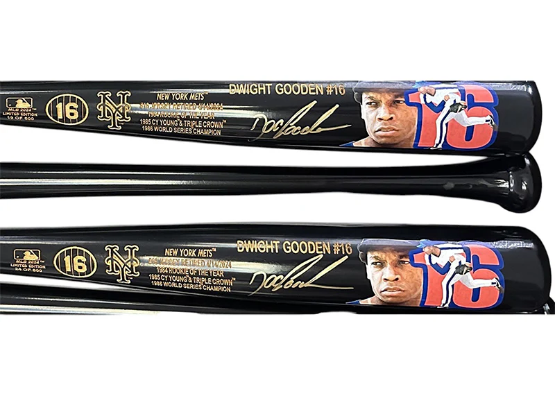 Dwight Gooden Signed Mets Jersey Retirement Black Maple Bat
