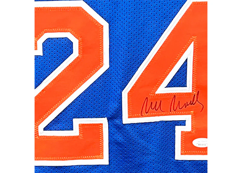 Bill Bradley Signed New York Blue Custom Basketball Jersey (JSA)