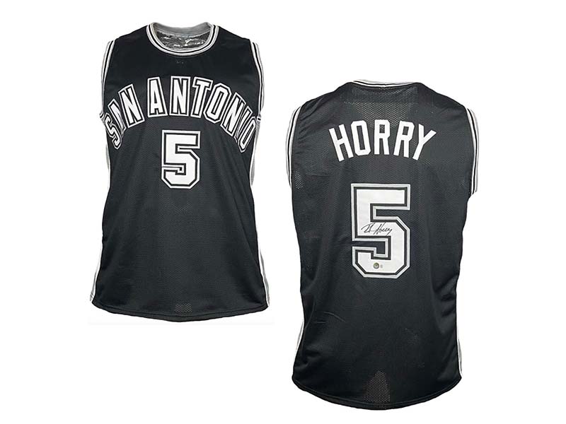 Robert Horry Signed Custom San Antonio Black Basketball Jersey Beckett
