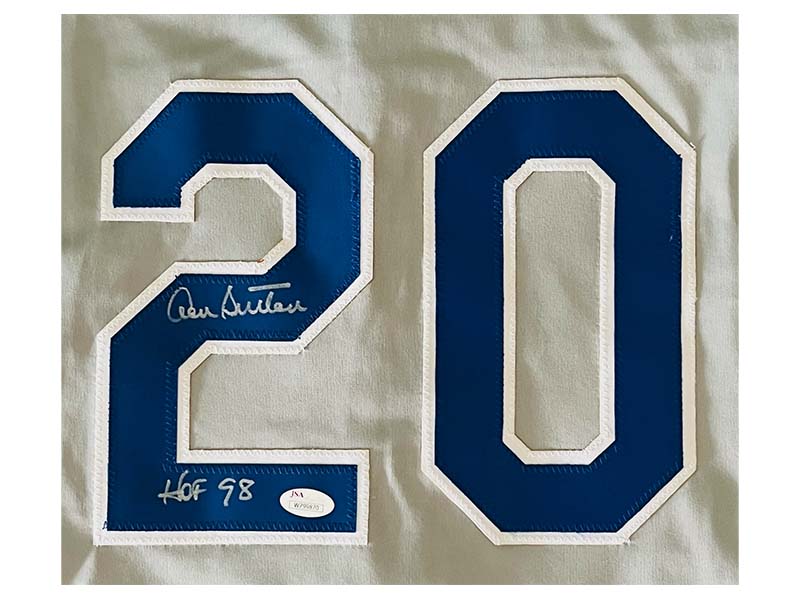 Don Sutton Autographed HOF '98 Los Angeles Pro Style Gray Baseball Jersey (JSA)