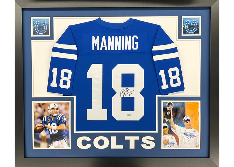 Peyton Manning Autographed Indianapolis Framed Jersey Fanatics