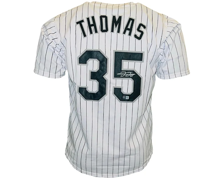 Frank Thomas Signed Chicago White Pinstripe Baseball Jersey Beckett