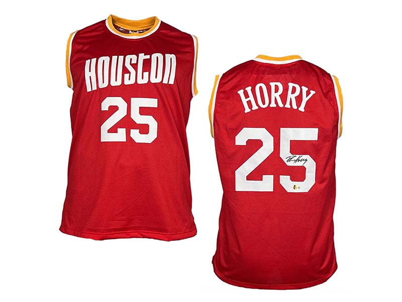 Robert Horry Signed Custom Houston Red Basketball Jersey Beckett