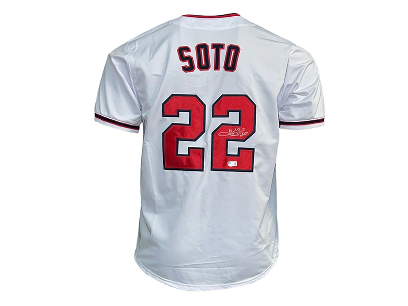 Juan Soto Autographed Washington White Pro Style Baseball Jersey Beckett