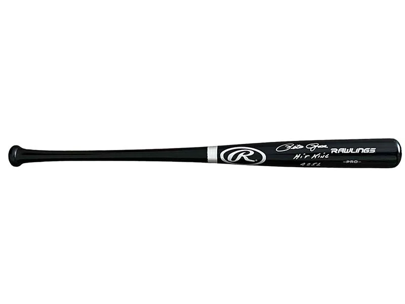 Pete Rose Signed Rawlings Black Baseball Bat JSA ��Hit King�� ��4256�� Insc