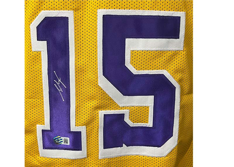 Austin Reaves Signed Custom Los Angeles Yellow Basketball jersey Beckett
