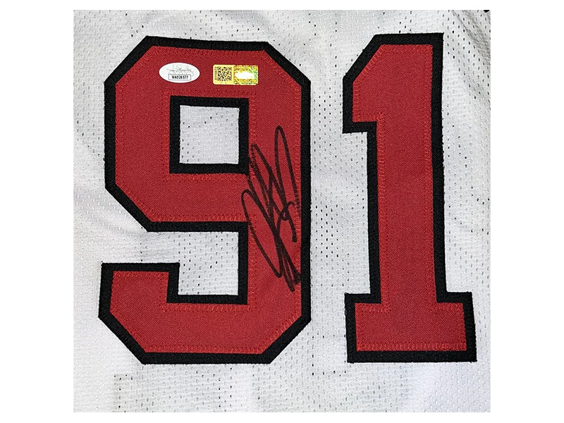 Dennis Rodman Autographed Chicago Pro Style White Basketball Jersey (JSA)