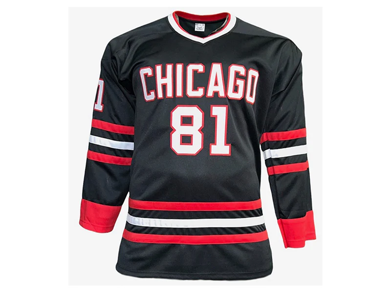 Marian Hossa ��HOF-2020��Insc Autographed Black Chicago Hockey Jersey Beckett