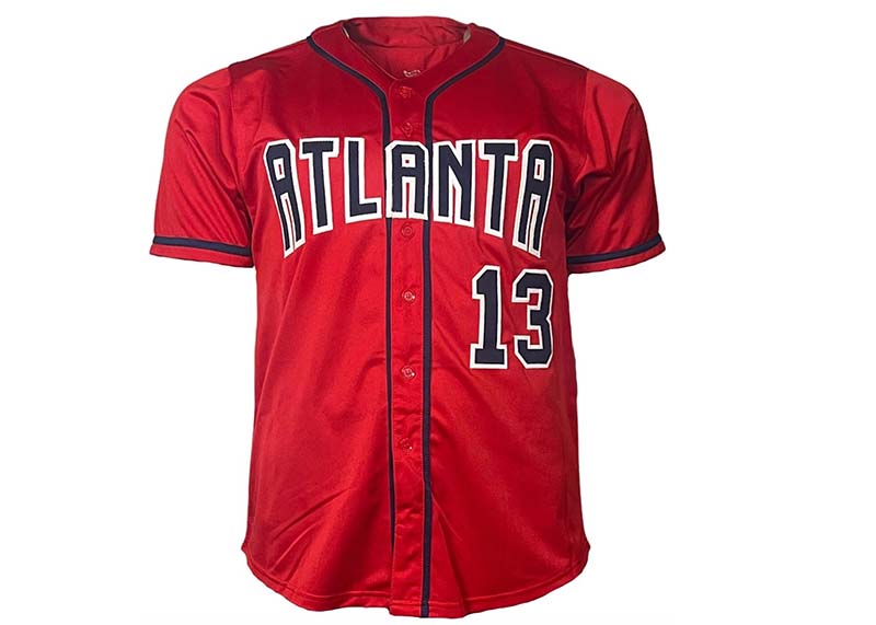 Ronald Acuna Jr. Autographed Red Atlanta Custom Baseball Jersey JSA