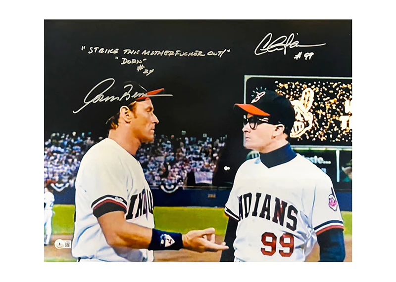 Corbin Bernsen and Charlie Sheen Signed Insc Major League 16x20 Photo Beckett