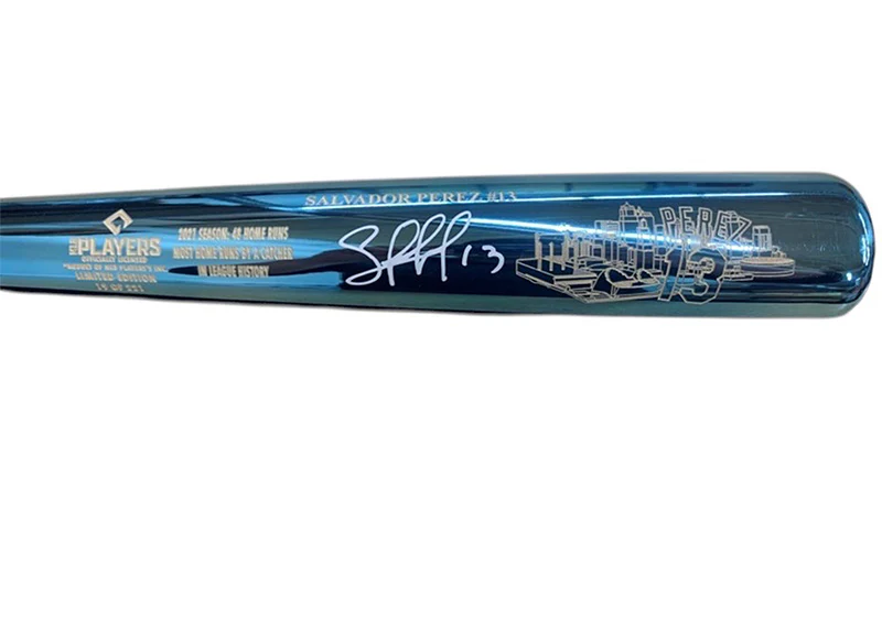 Sal Perez Signed Most HRs by a Catcher in Baseball History Chrome Bat