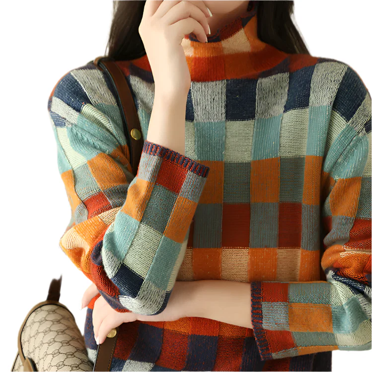 Chic Rullekrave Sweater med Feminine Detaljer