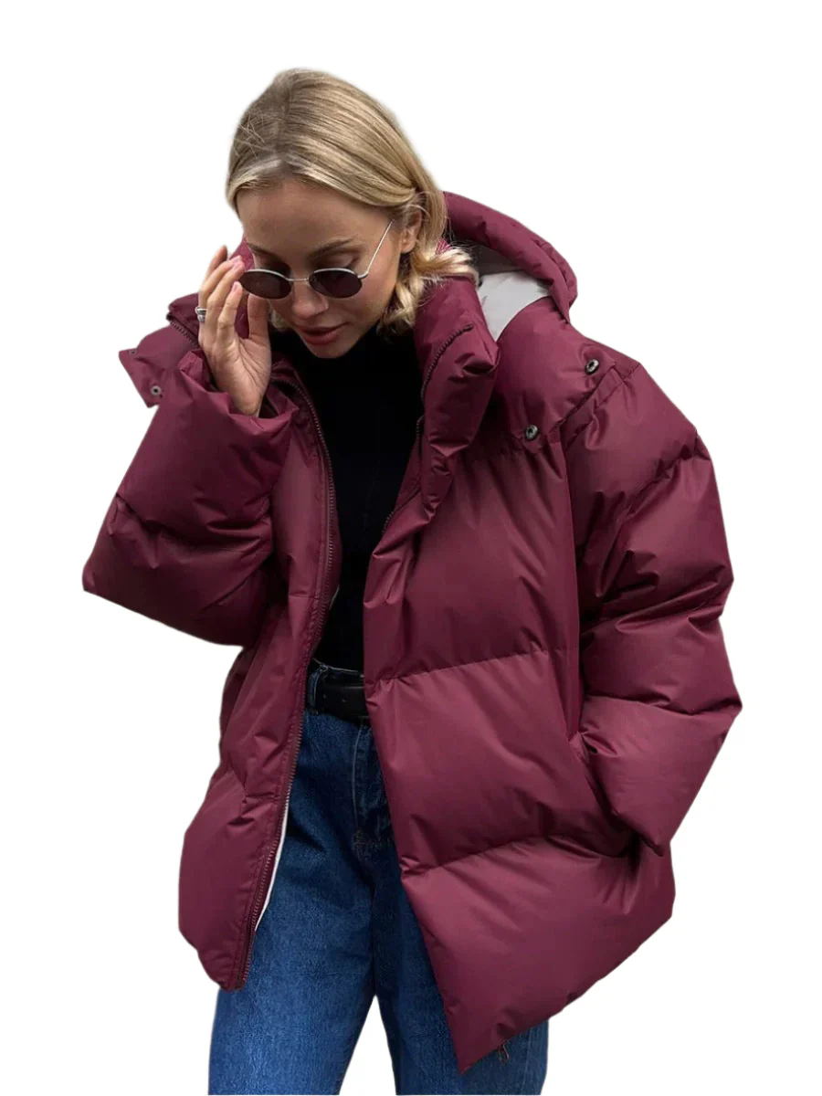 Mode og Komfort Oversized Pufferjakke med Tidsl?st Design