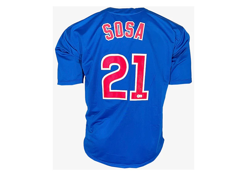 Sammy Sosa Signed Custom Chicago Blue Baseball Jersey JSA