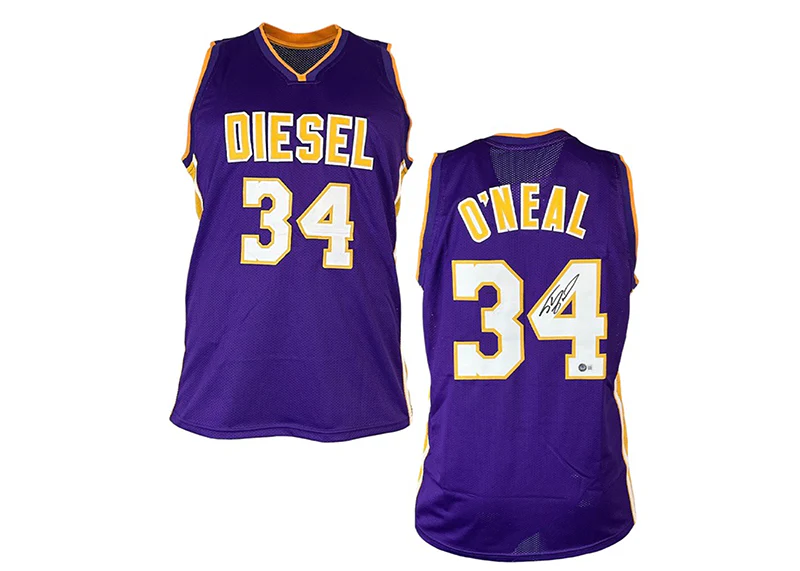 Shaquille O��Neal (Shaq) Signed Custom Purple Basketball Jersey Beckett