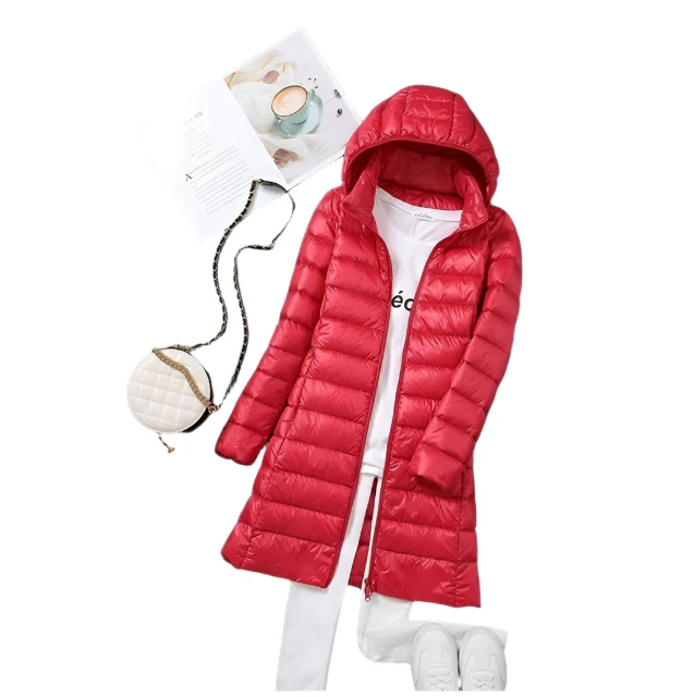 Vindt?t og Stilfuld Lang Dunjakke til Hverdagsbrug