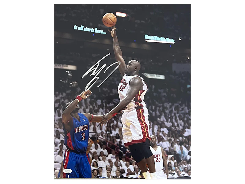 Shaquille O��Neal Miami Heat vs Detroit Pistons Autographed 16x20 Photo JSA