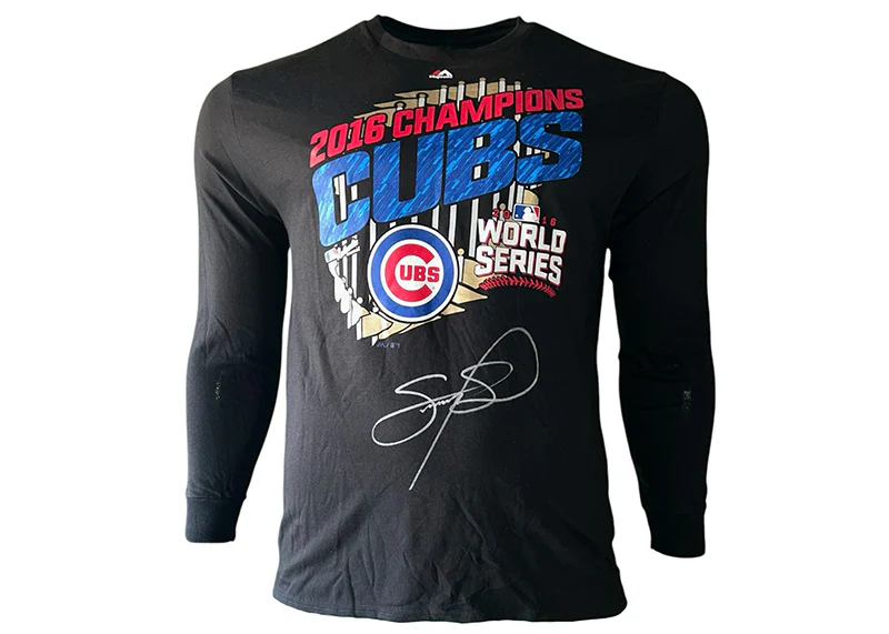 Sammy Sosa Signed Chicago Cubs 2016 World Series Long Shirt Beckett