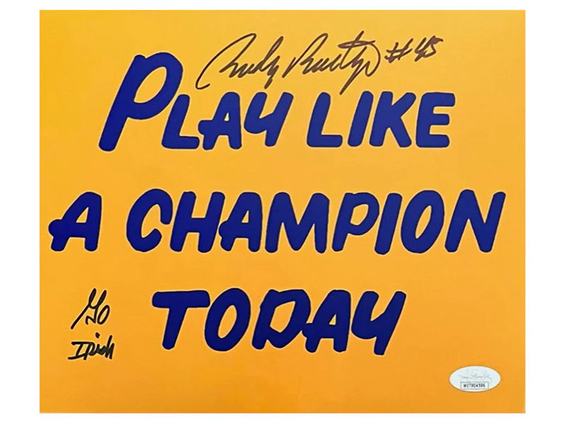 Rudy Ruettiger Autographed 8X10 Photo ��Play Like A Champion Today�� Go Irish