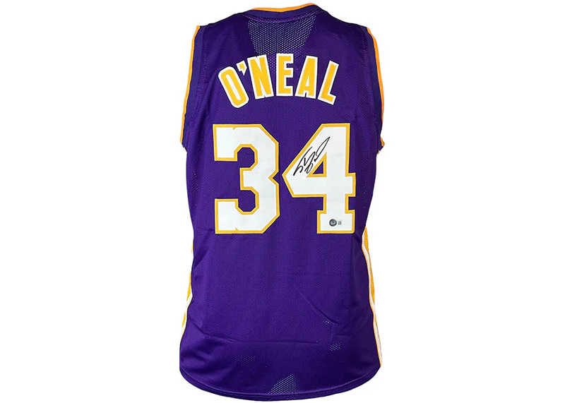 Shaquille O��Neal (Shaq) Signed Custom Purple Basketball Jersey Beckett