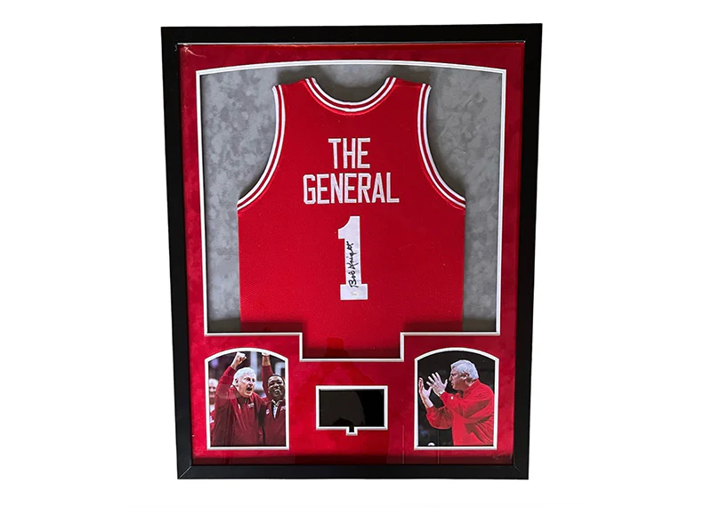 Bob Knight Signed 34x42 Lighted Framed Basketball Jersey With Playable Video TV JSA