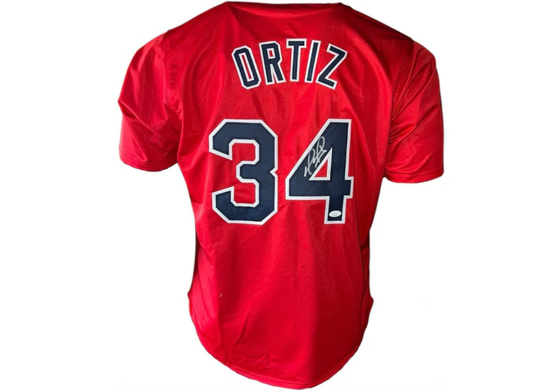 David Ortiz Signed Custom Red Boston Baseball Jersey JSA