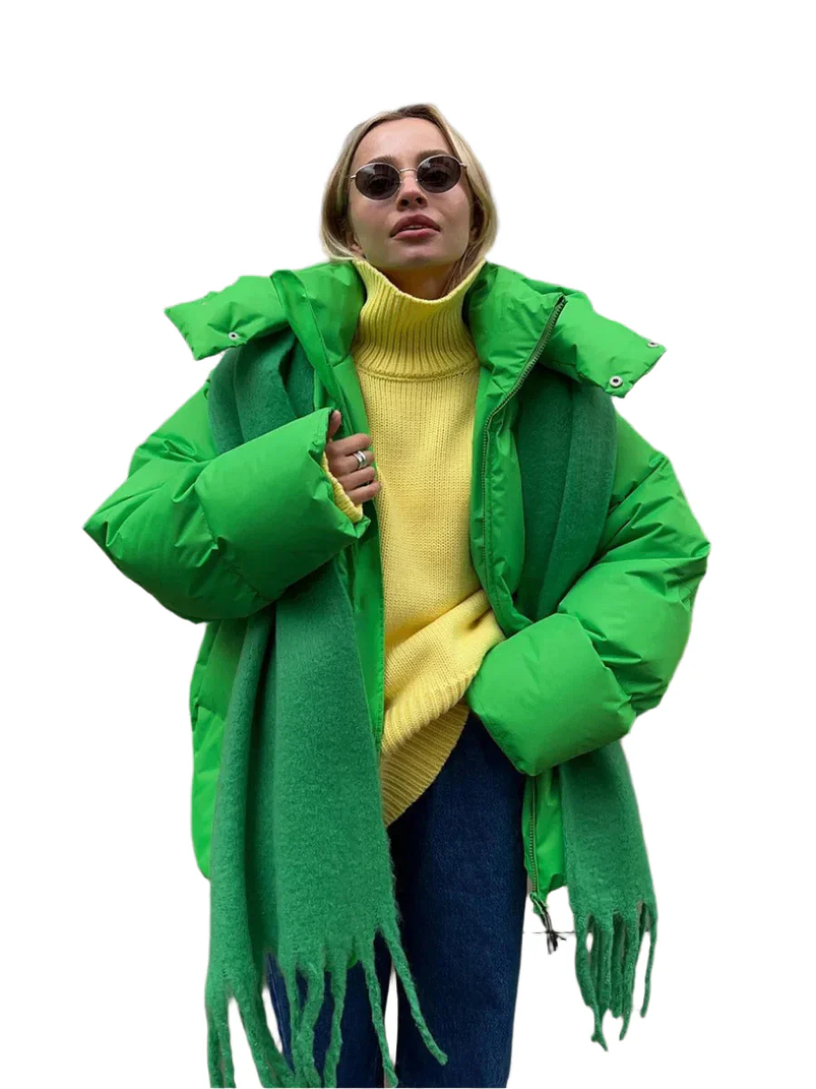 Mode og Komfort Oversized Pufferjakke med Tidsl?st Design