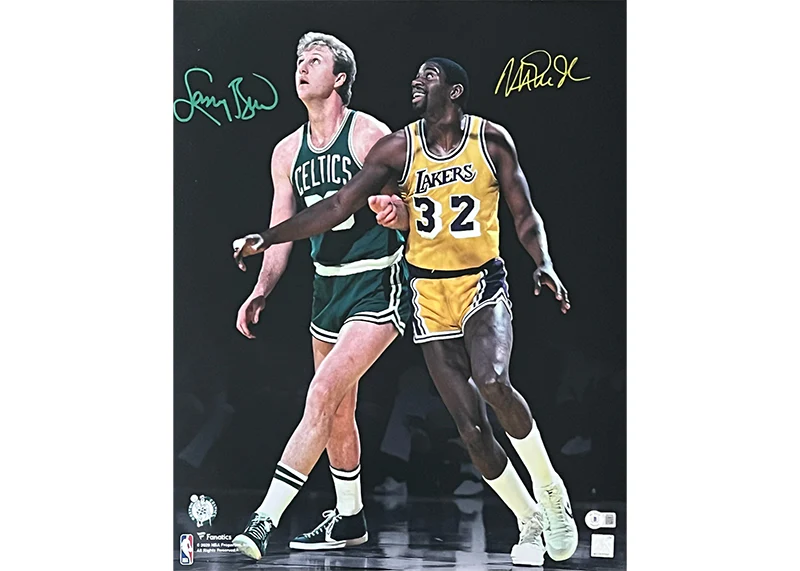 Larry Bird & Magic Johnson Dual Signed 16x20 Photo JSA