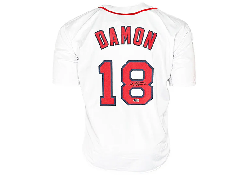 Johnny Damon Signed Custom Boston White Baseball Jersey Beckett