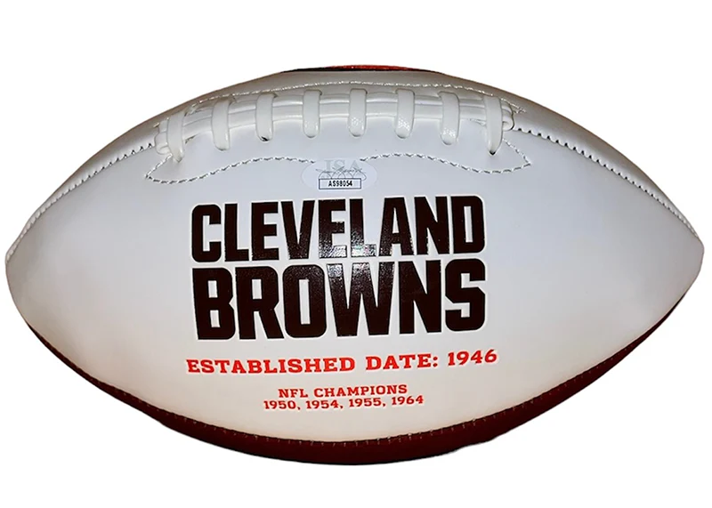 David Njoku Signed Cleveland Browns official Football Logo JSA