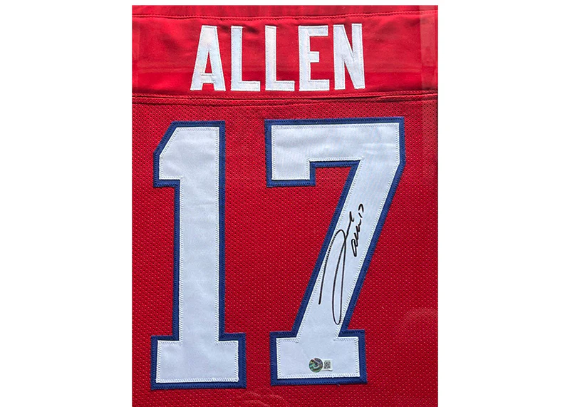 Josh Allen Signed Red 34x42 Framed Football Jersey Beckett
