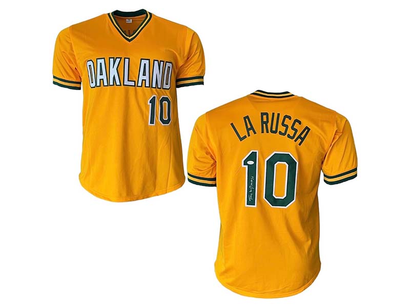 Tony LaRussa Autographed Oakland Yellow Baseball Jersey (JSA)