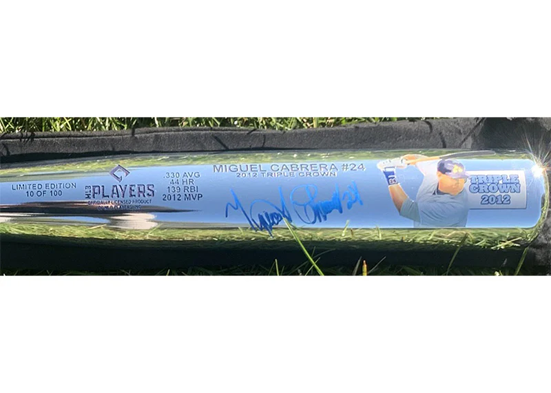 Miguel Cabrera Signed 2012 Triple Crown Chrome Splash Maple Bat