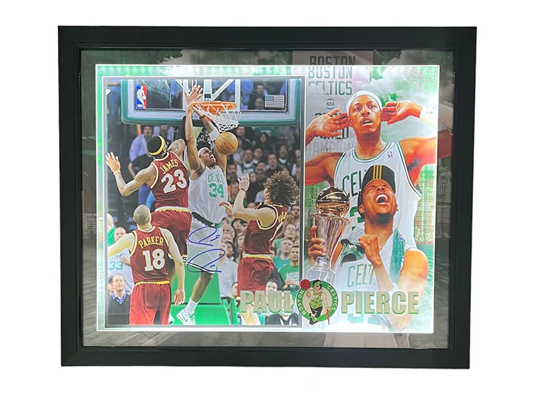 Paul Pierce Signed Boston Celtics Dunk on LeBron Farmer 3D Photo Beckett 33x27