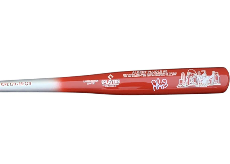 Albert Pujols Retirement & Career Stat Signed Extremum Bat