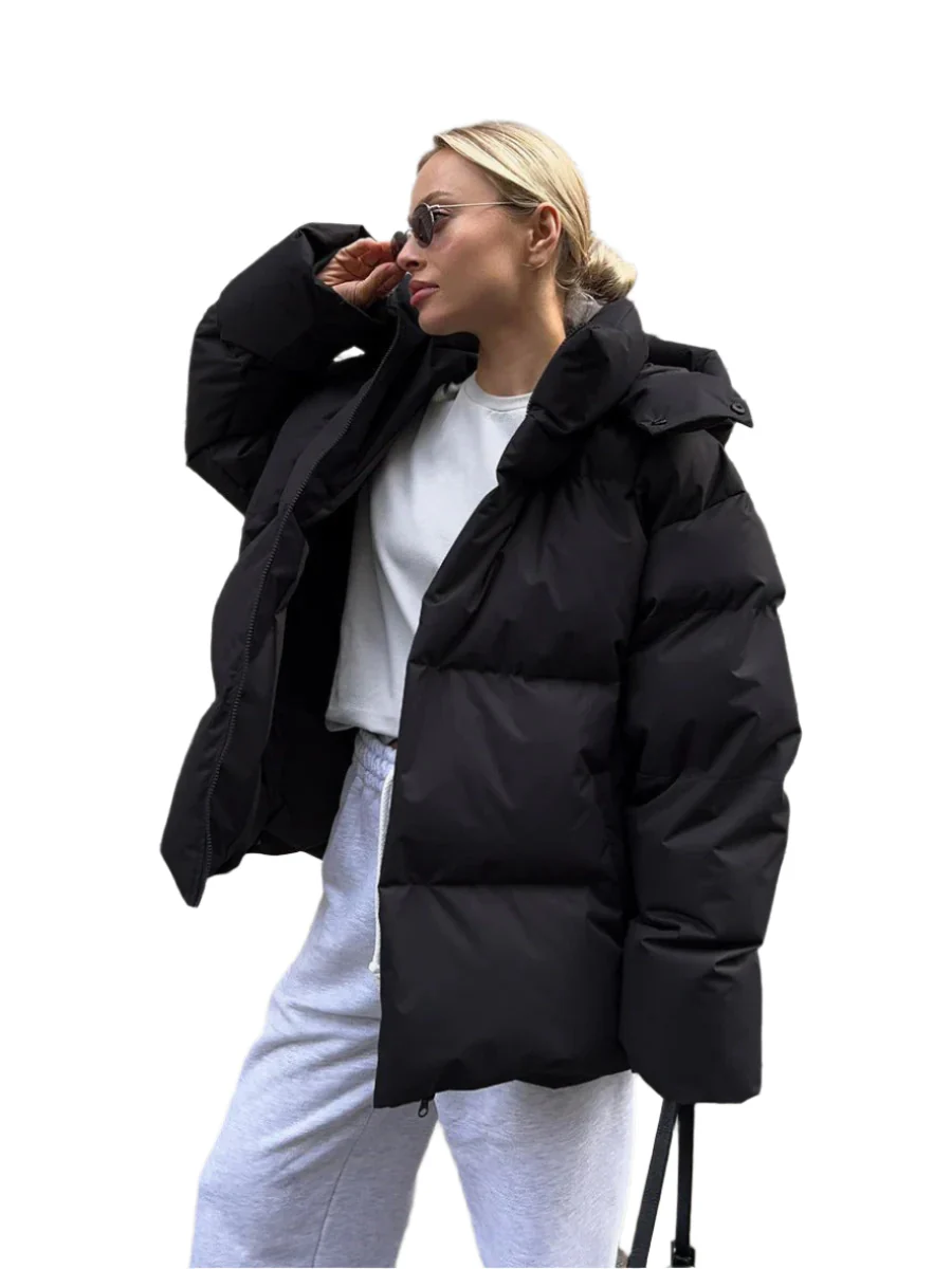 Mode og Komfort Oversized Pufferjakke med Tidsl?st Design