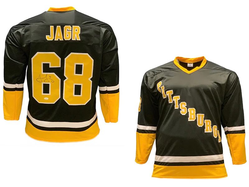 Jaromir Jagr Autographed Pittsburgh Pro Style Hockey Jersey Black  (JSA)