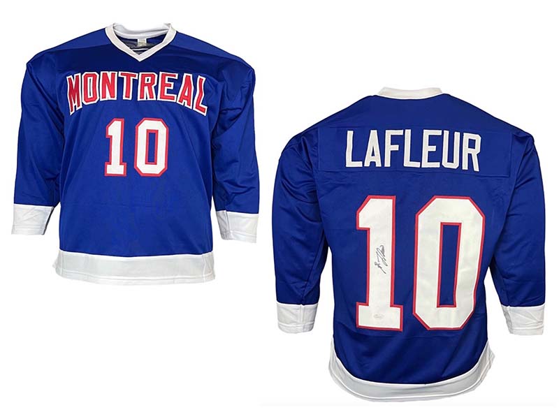 Guy Lafleur Autographed Montreal Blue Custom Hockey Jersey (JSA)